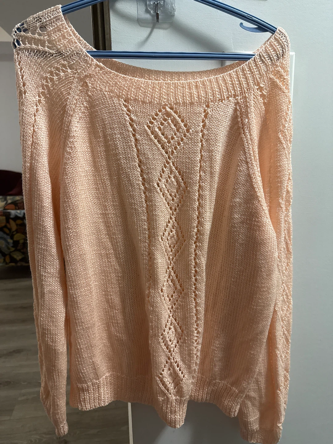 Peach Knit Long-Sleeve Sweater