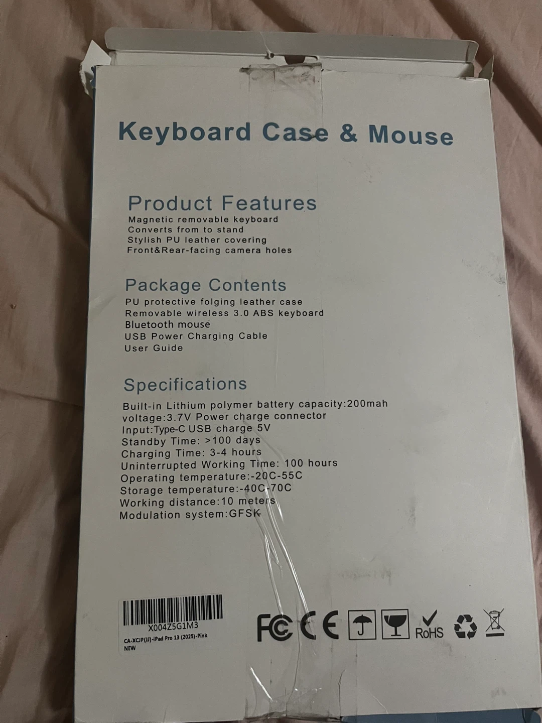 Pink Keyboard Case and Mouse for iPad Pro 13 - photo 3