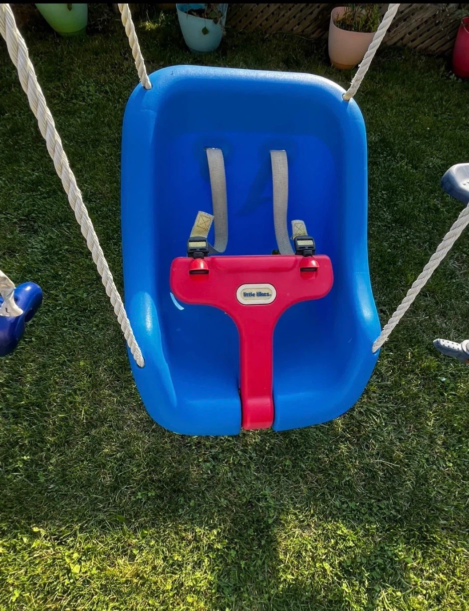 Outdoor Metal Swing Set with Slide and Trampoline - photo 2
