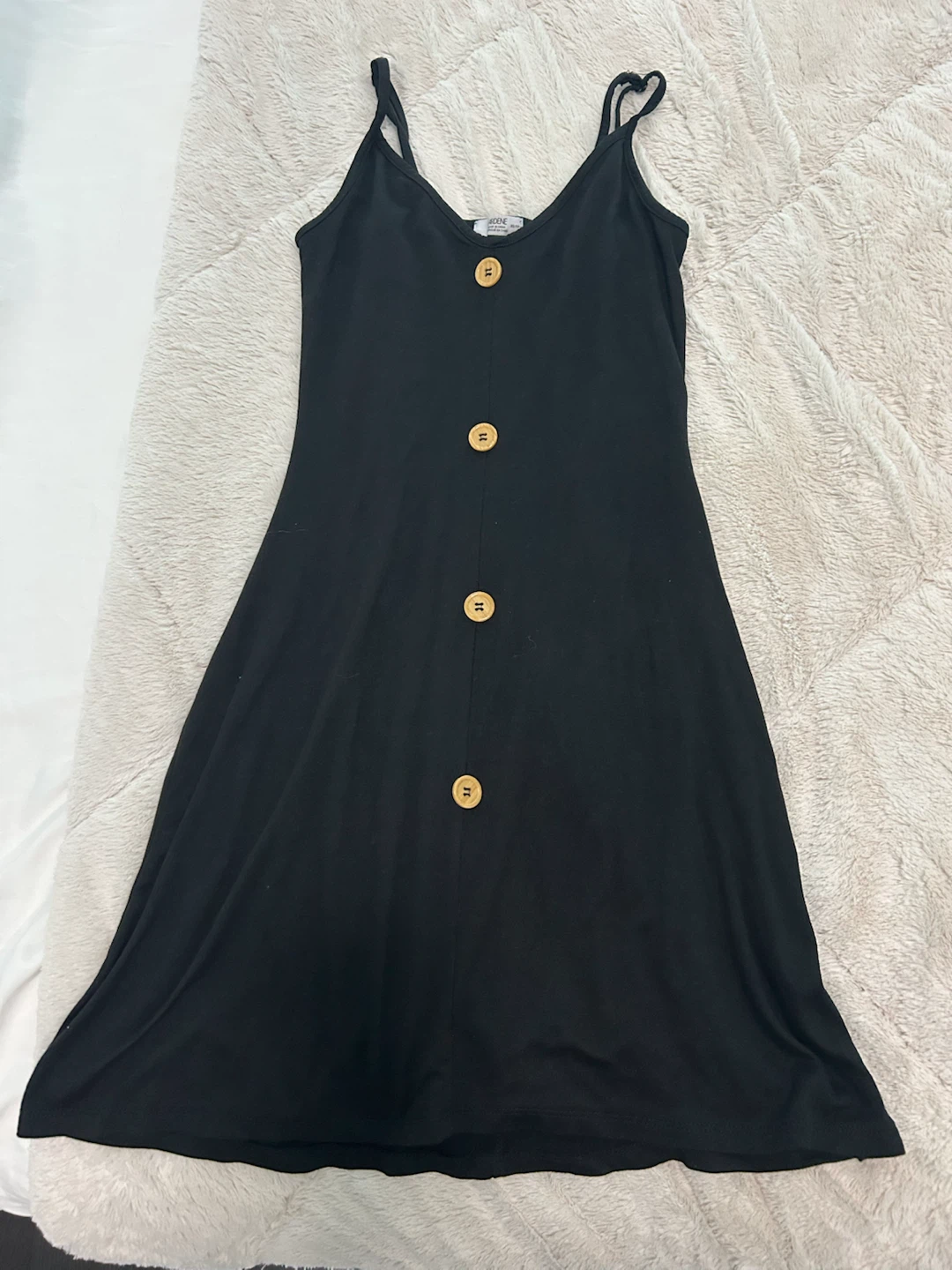 Scene Black Sleeveless Button-Front Dress
