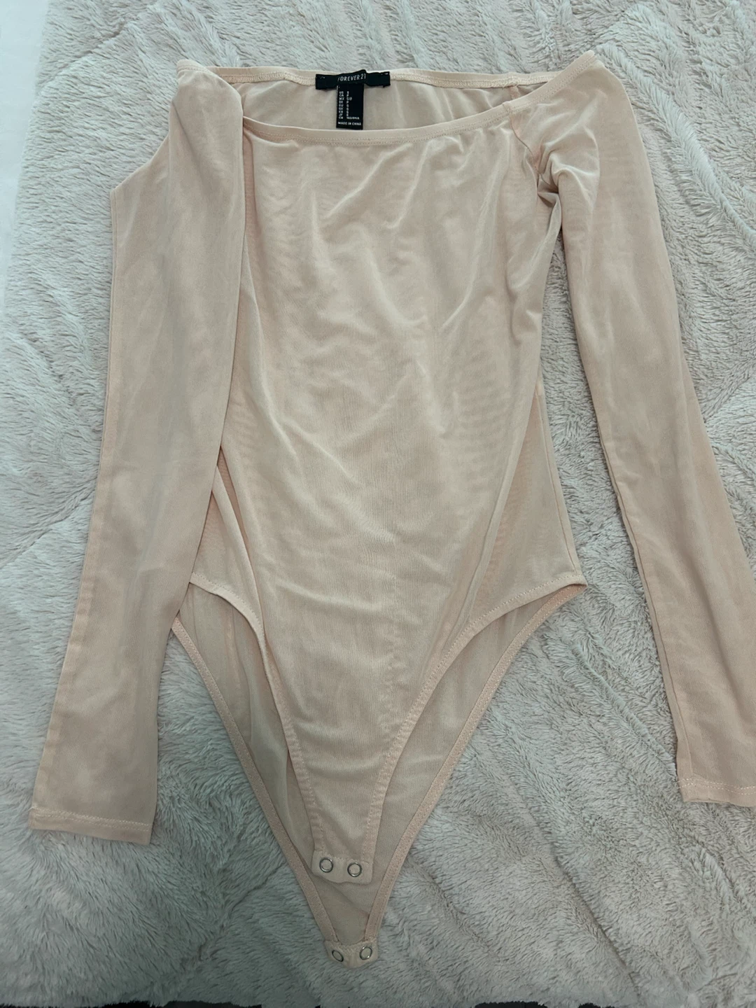 Forever 21 Long Sleeve Sheer Bodysuit
