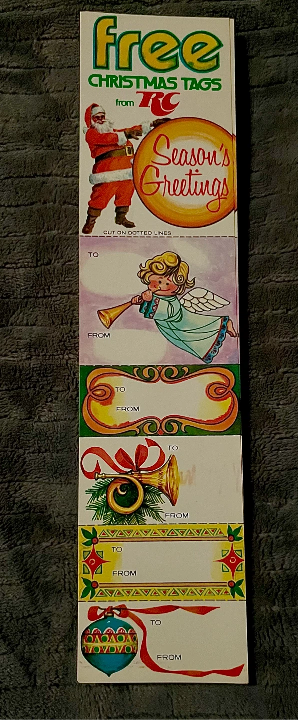 1970’s RC Cola (Royal Crown Cola’s) Holiday Gift Tags.