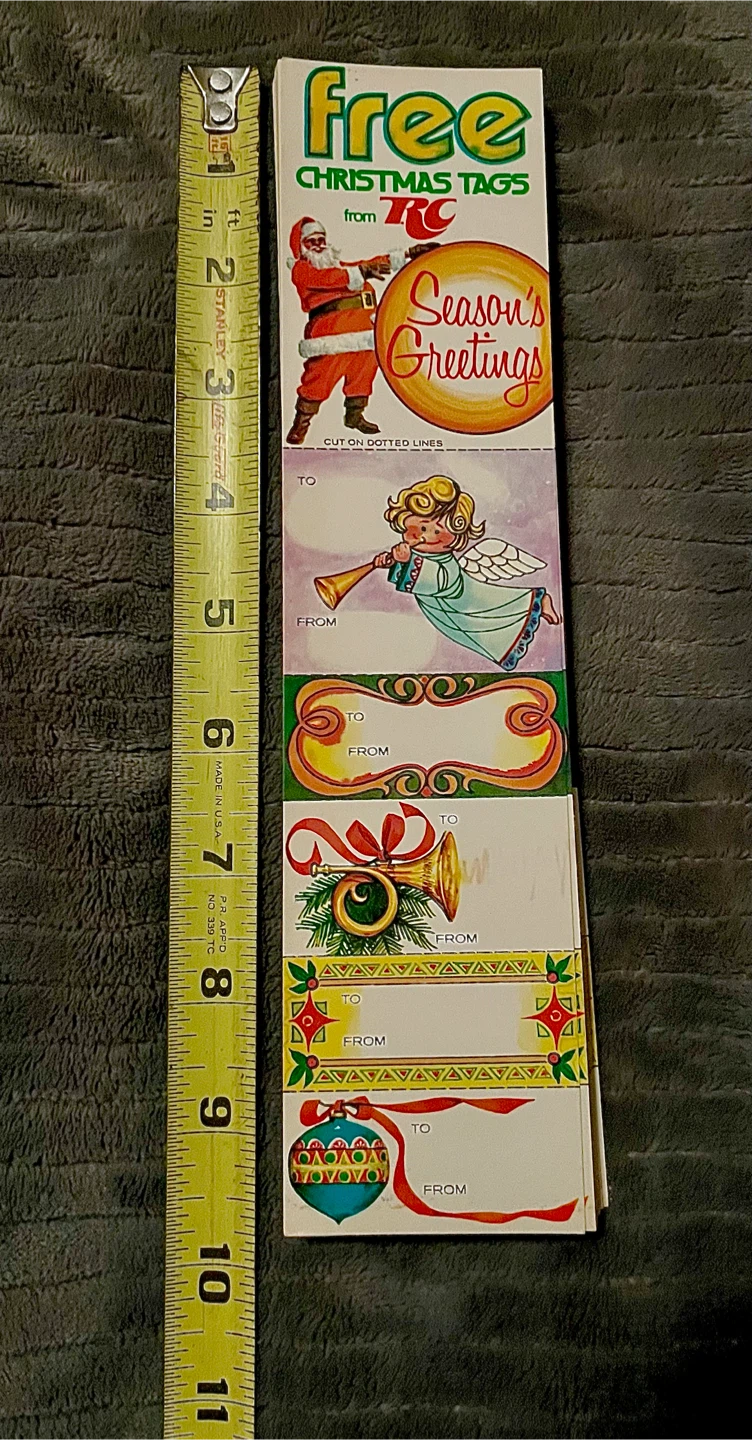 1970’s RC Cola (Royal Crown Cola’s) Holiday Gift Tags. - photo 3