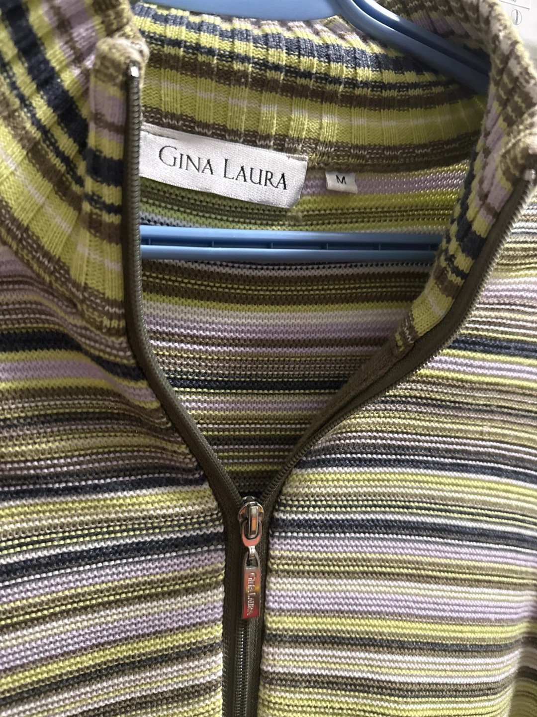 Gina Laura Striped Zip-Up Cardigan - photo 2