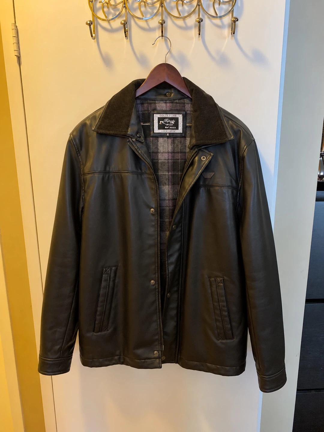 Collezione Men’s Black Leather Jacket