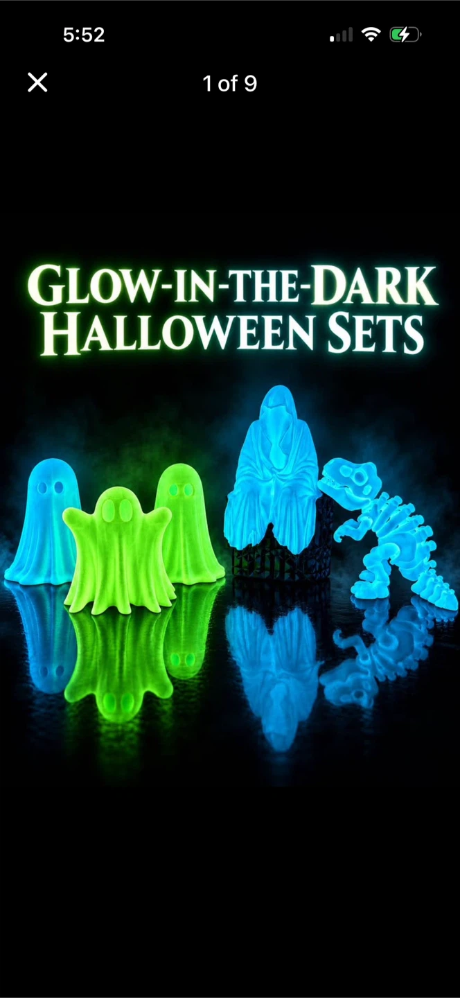 3D Printed Glow-in-the-Dark Halloween Set