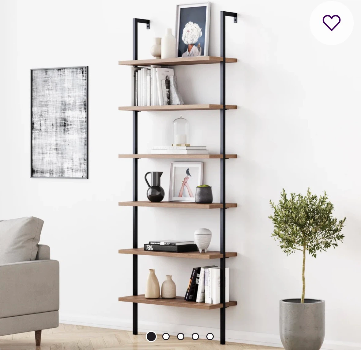 Lark Manor Vallon 6-Tier Ladder Bookcase – Like New - photo 2