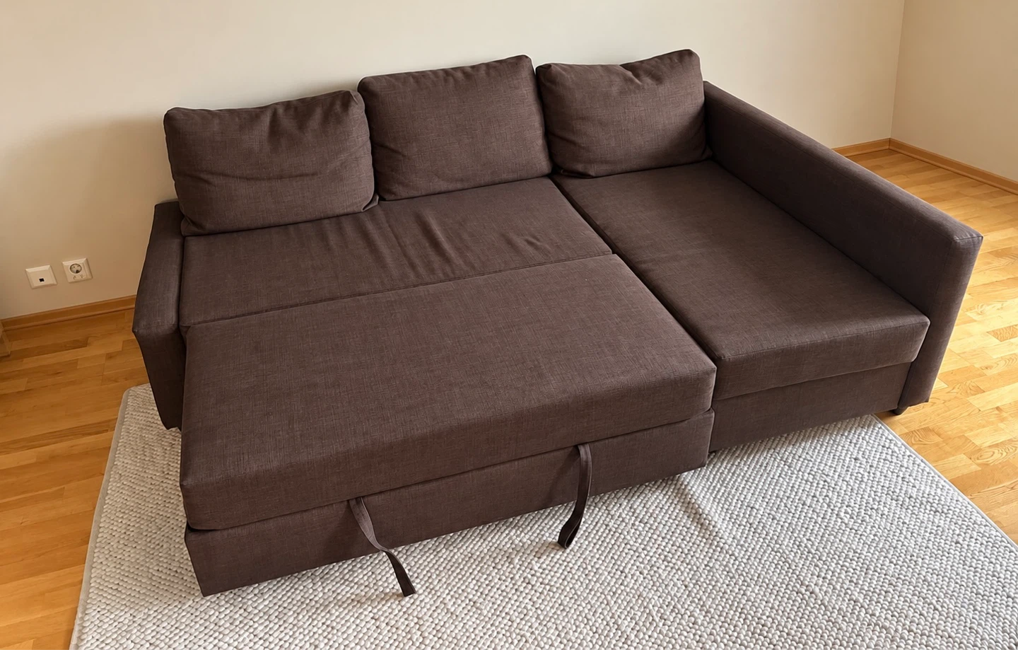 Free delivery  Brown Sectional Sofa Bed with Storage - photo 3
