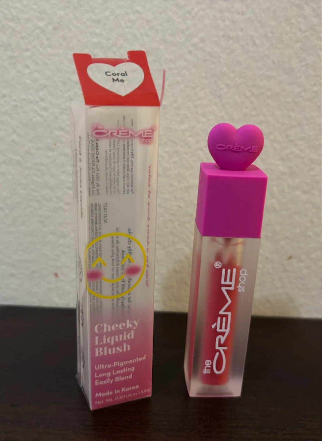 NEW-The Crème Shop Cheeky Liquid Blush - Coral Me
