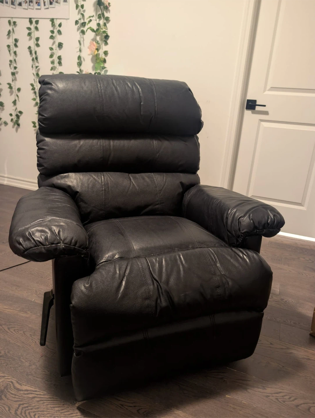 Move out sale - Black leather recliner armchair