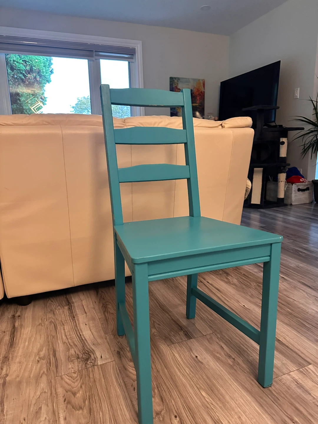 IKEA chairs, painted wood, blue - photo 2