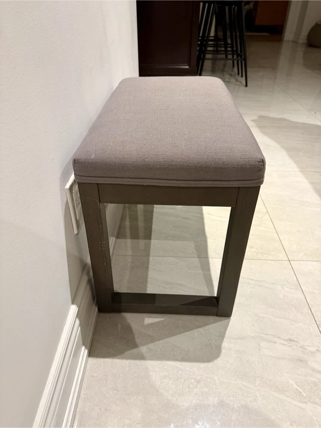 Bouclair Wooden Bench with Upholstered Seat