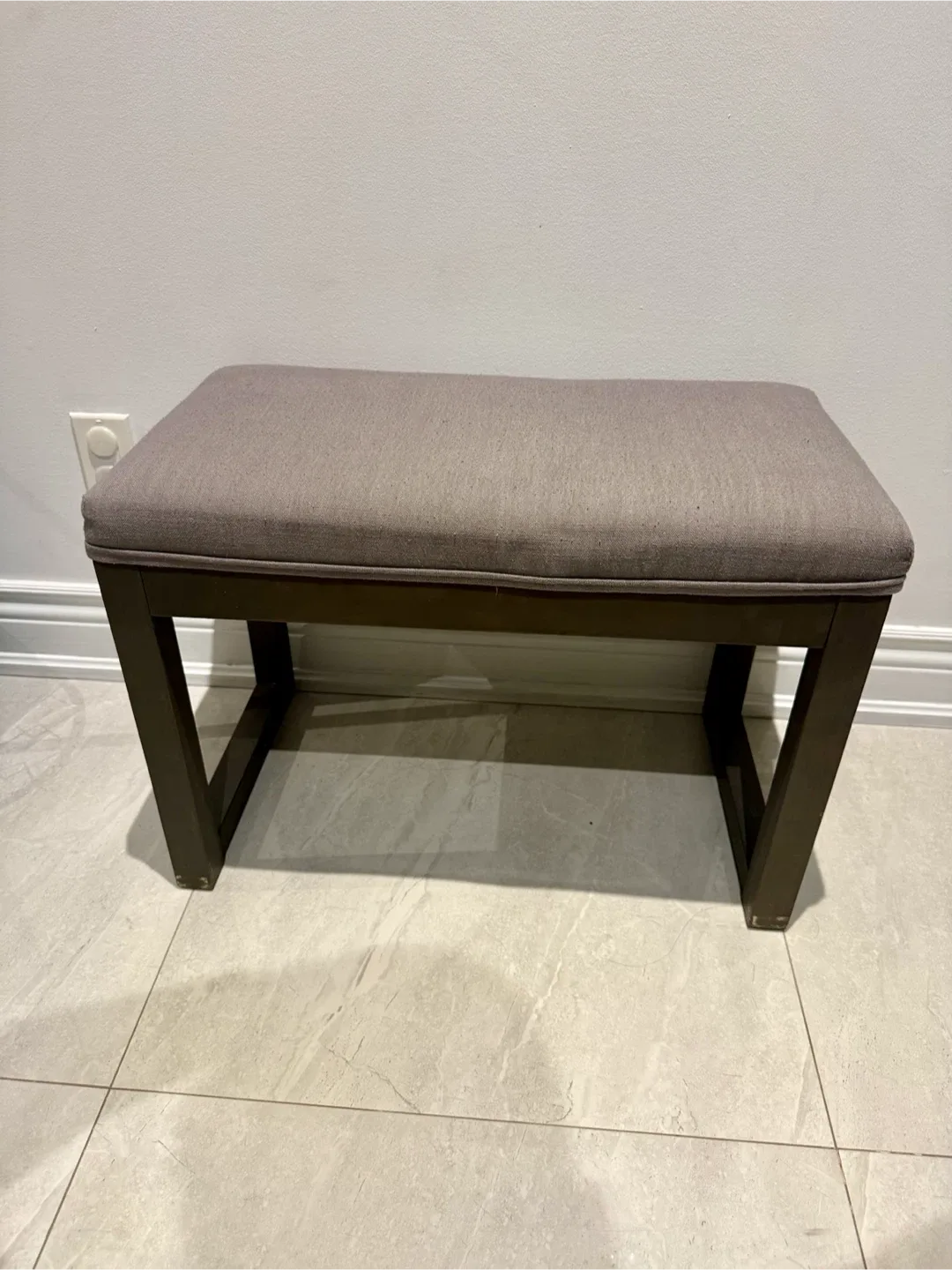 Bouclair Wooden Bench with Upholstered Seat - photo 3