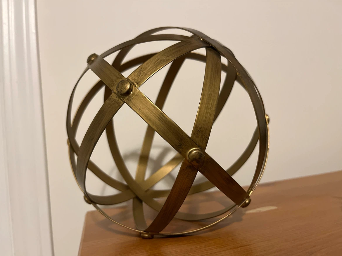 Gold Metal Spherical Decorative Object