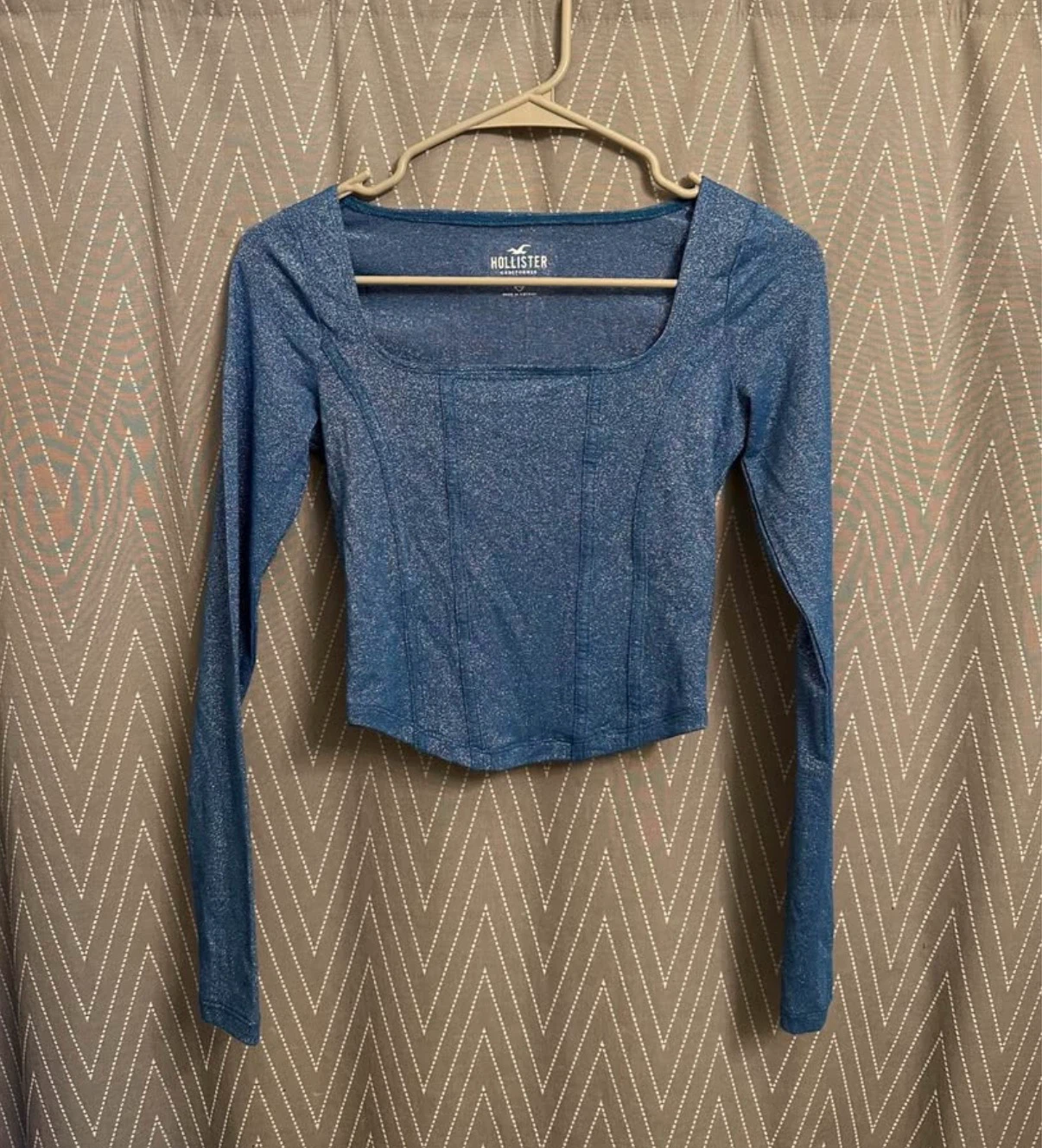 Hollister Glitter Long Sleeve Corset Top - photo 2