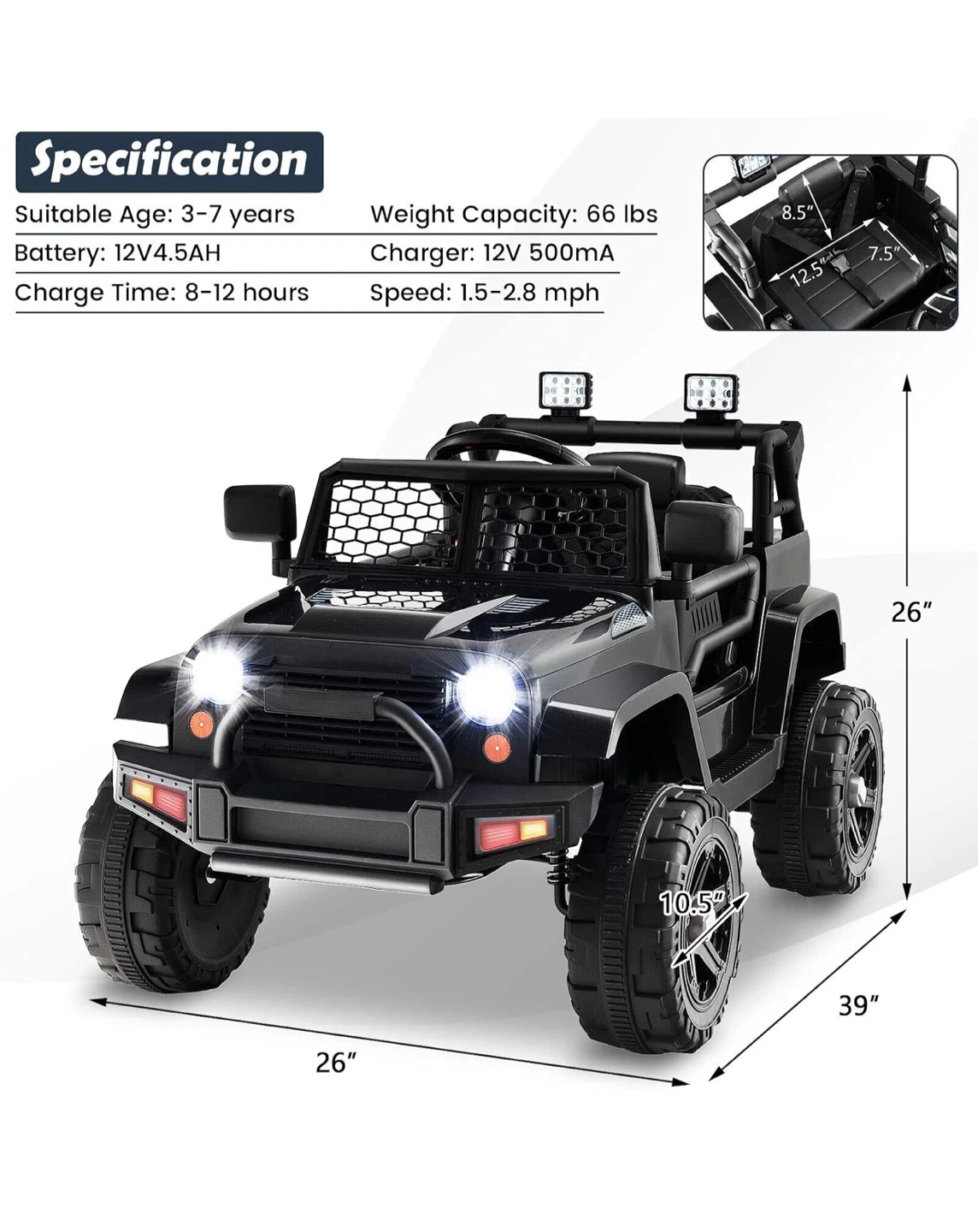 Kids 12V Electric Ride-On Jeep car - photo 4