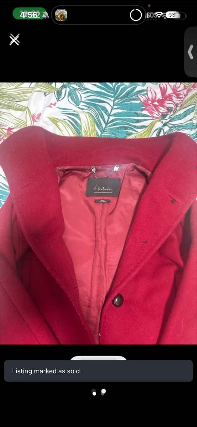 T. Babaton Red Wool Coat