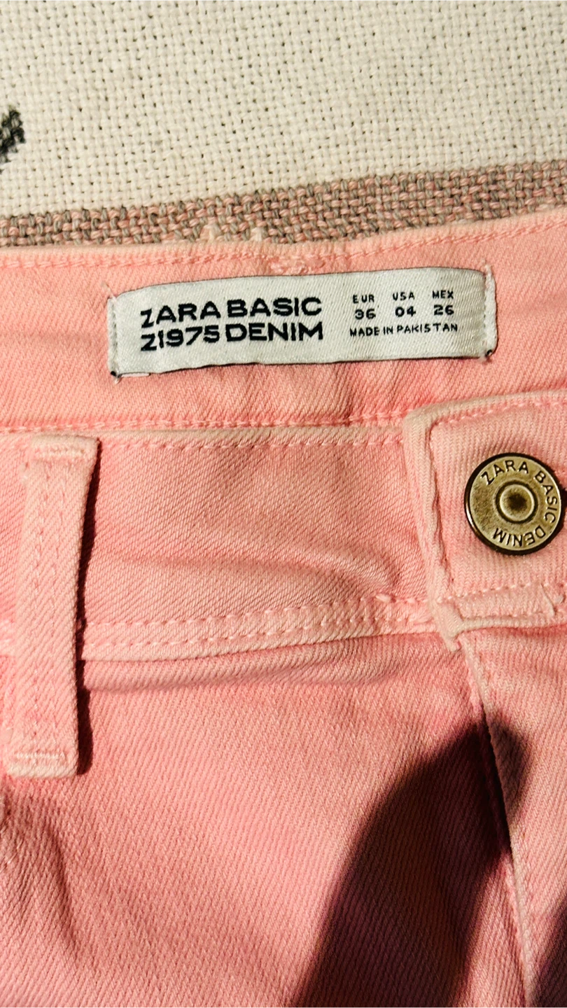 Zara Basic Pink Denim Jeans - photo 3