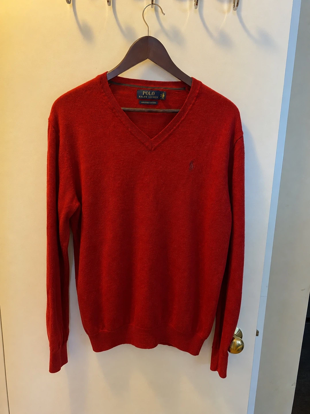 Men’s Polo Ralph Lauren Red V-Neck Sweater