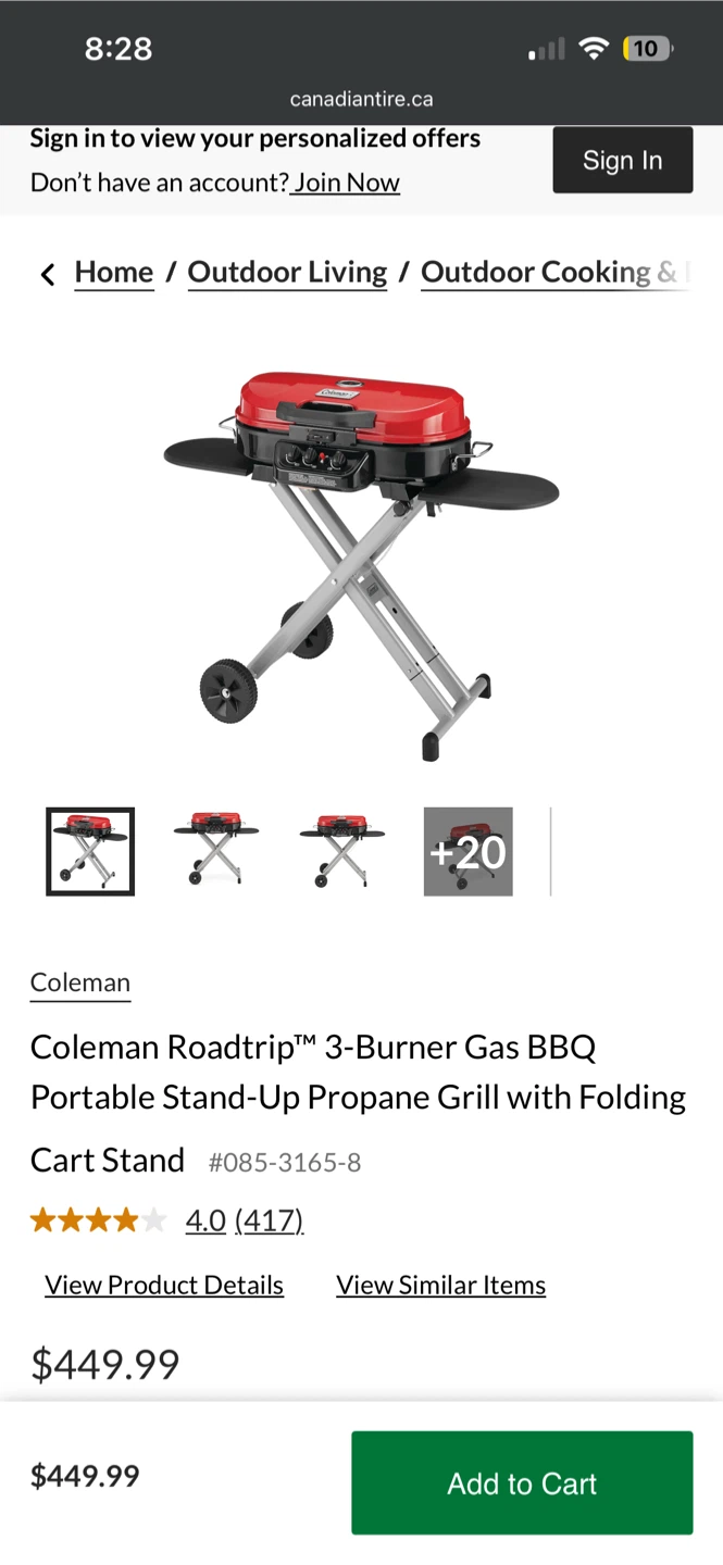 UNOPENED- Coleman Roadtrip 3-Burner Gas BBQ