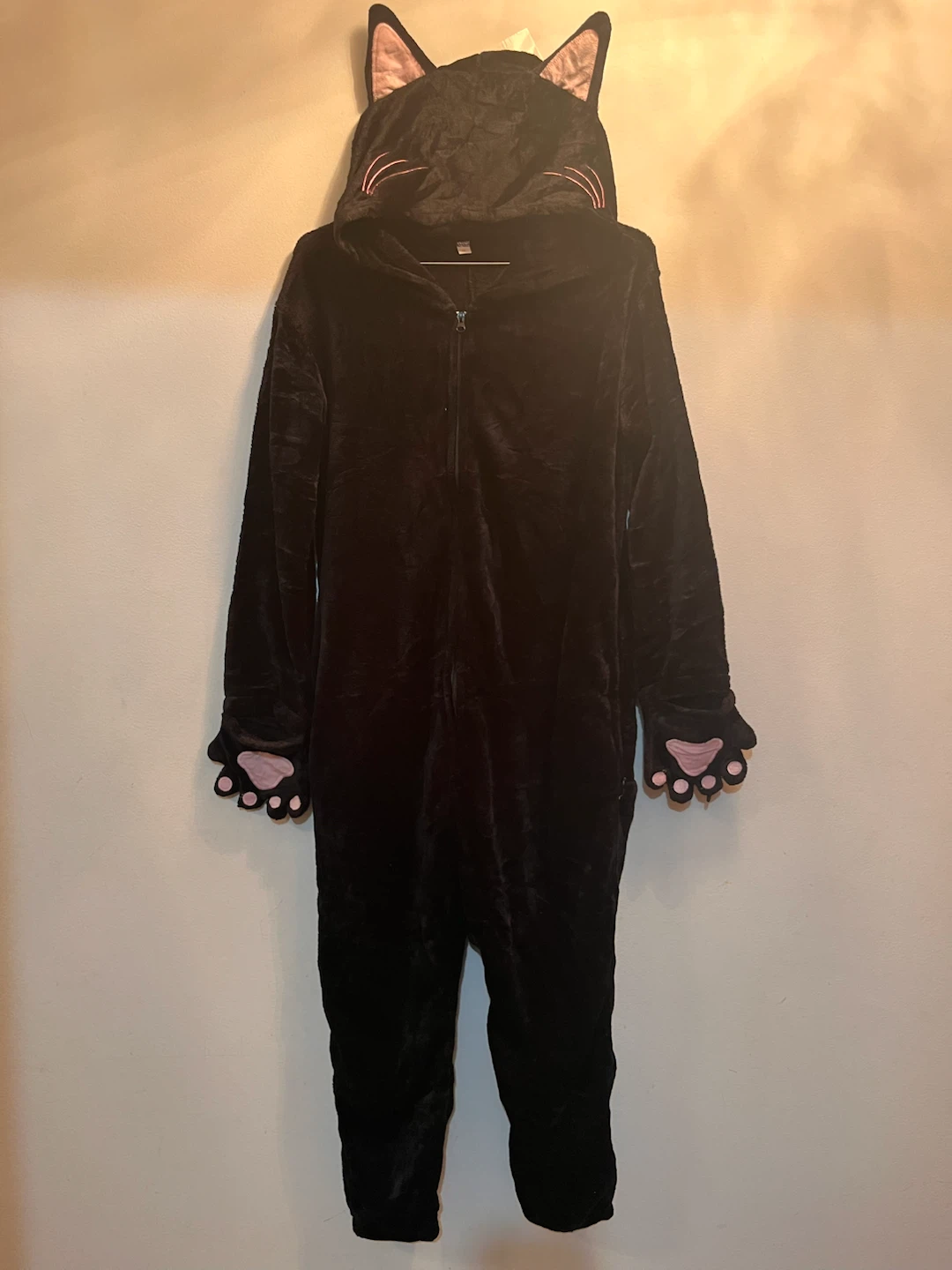 NEW Black Cat Onesie Costume with front and back zipper