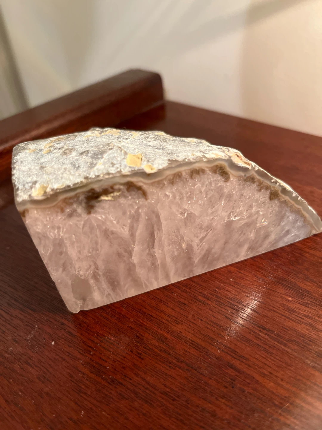 Natural Agate Geode Crystal Bookend