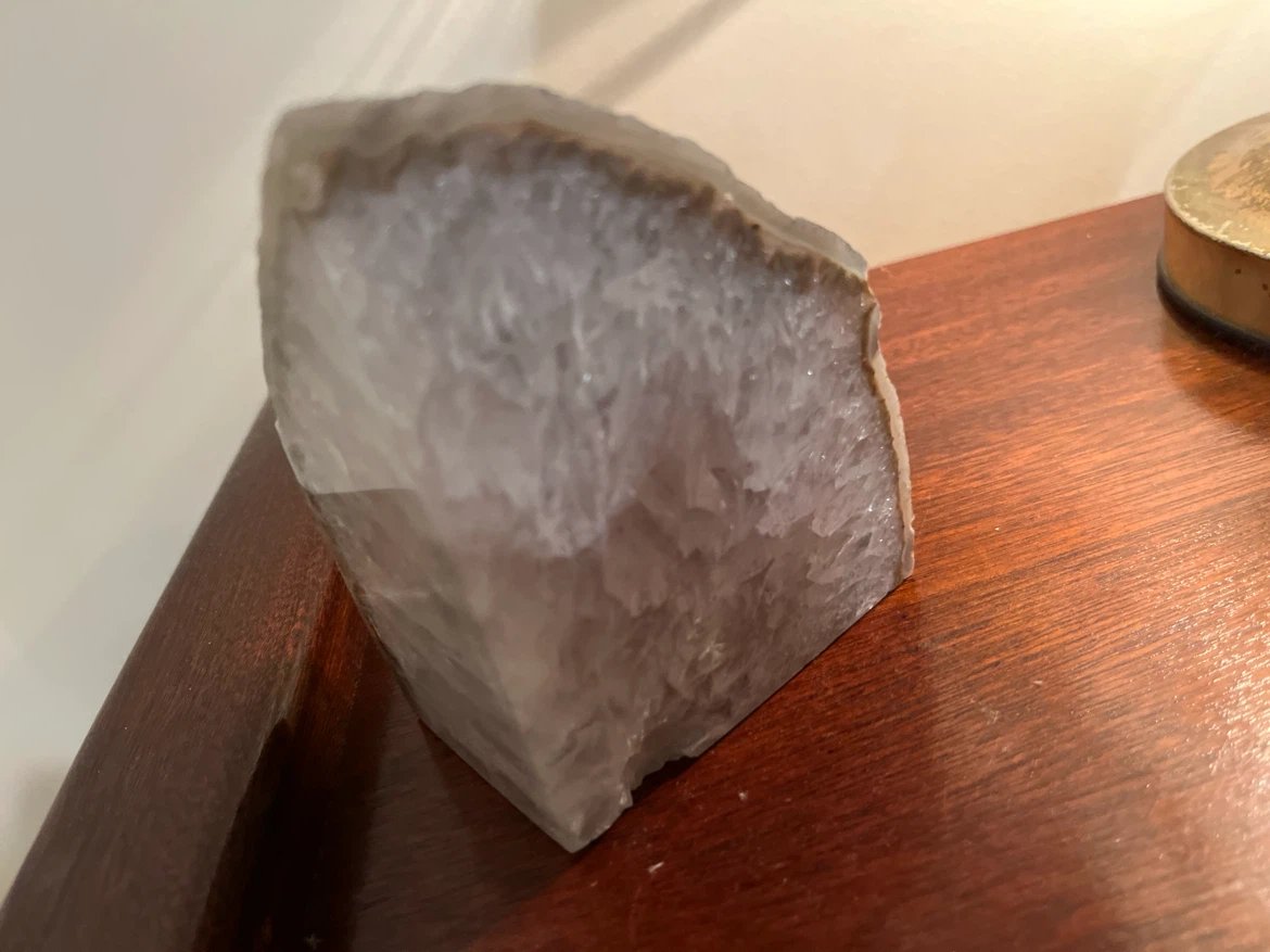 Natural Agate Geode Crystal Bookend - photo 2