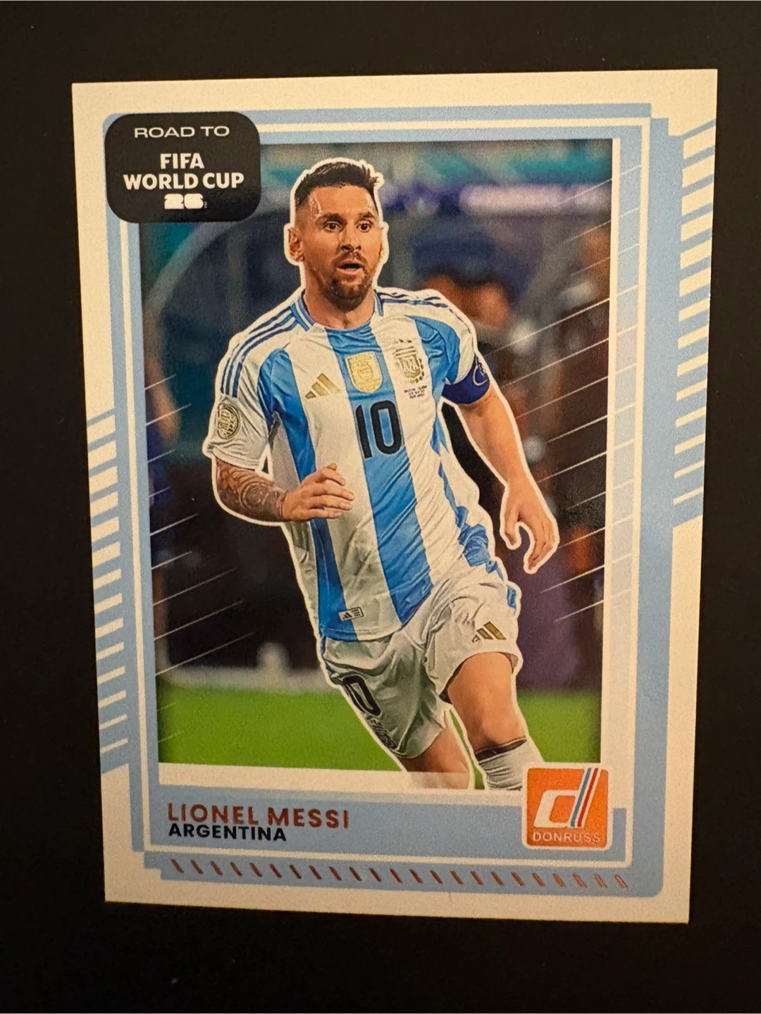 Lionel Messi Road to FIFA World Cup 26 Donruss Card