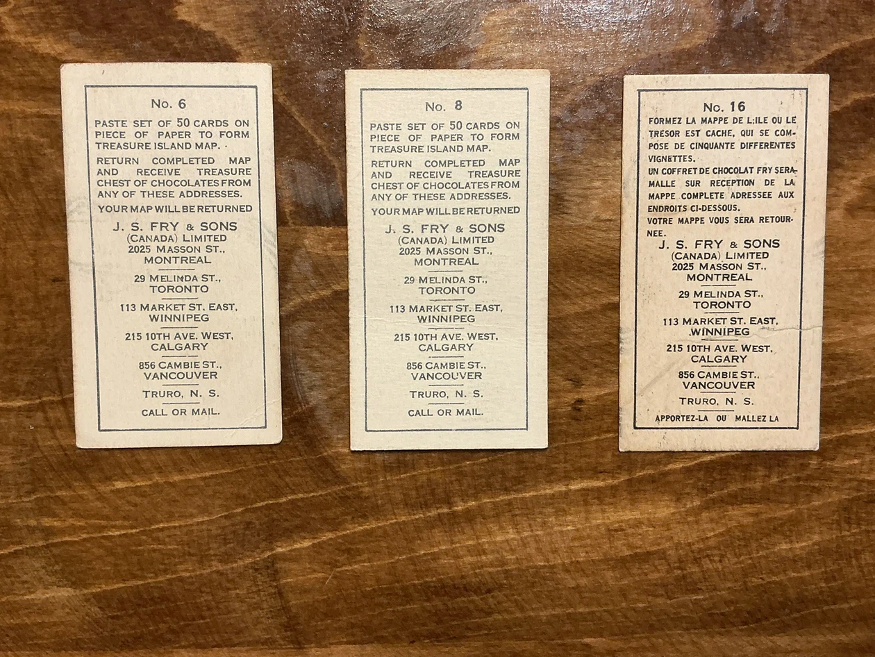Rare 1926 J..S. Fry & Sons Treasure Island Map Cards 6, 8 & 16 - photo 4