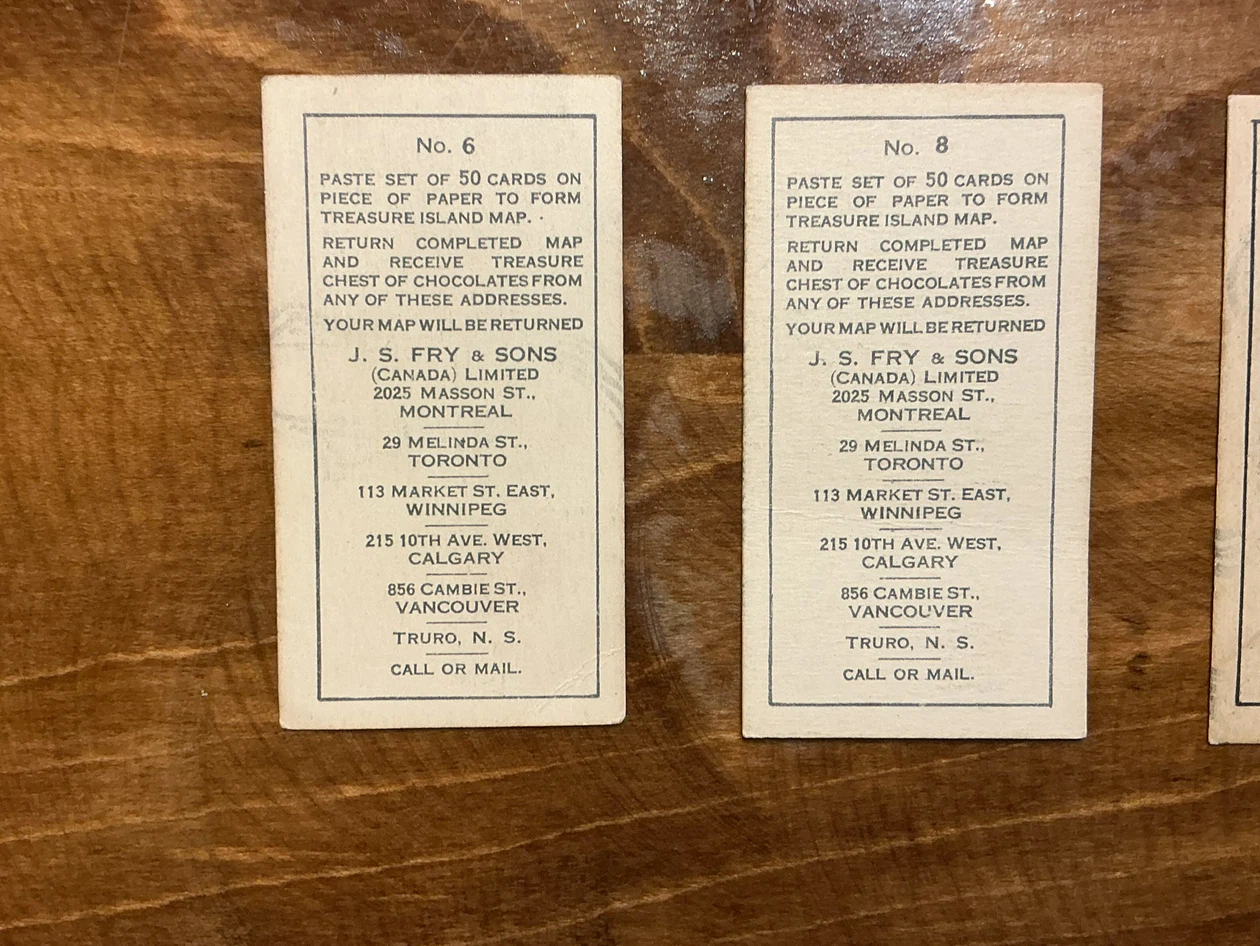 Rare 1926 J..S. Fry & Sons Treasure Island Map Cards 6, 8 & 16 - photo 5