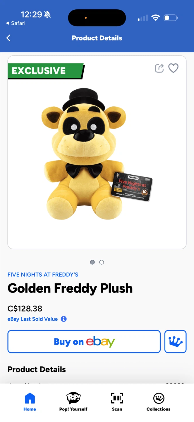 Jumbo Funko Five Nights at Freddy's Golden Freddy Plush - photo 4