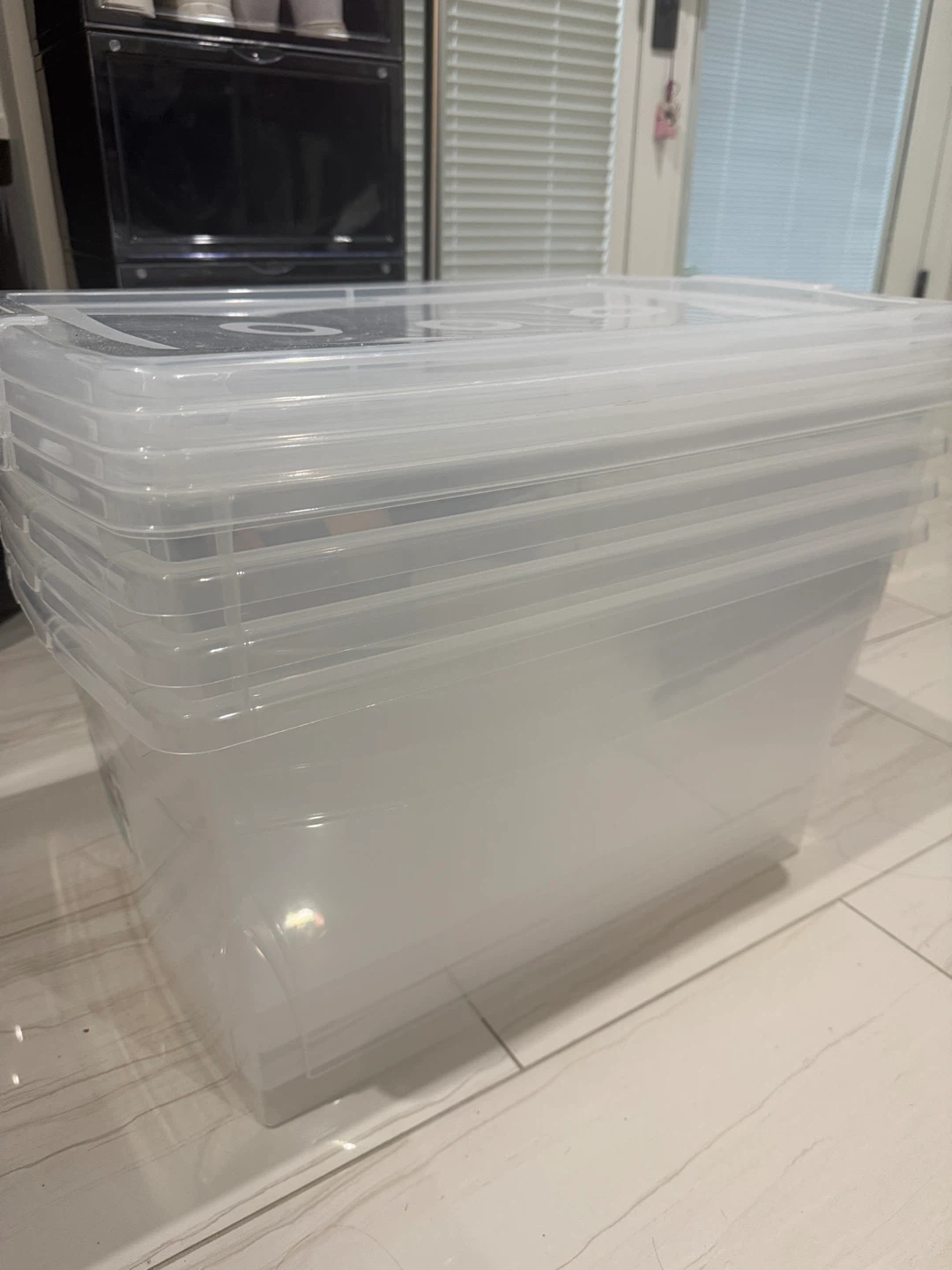 Set of 4 Clear Plastic Storage Bins - photo 2