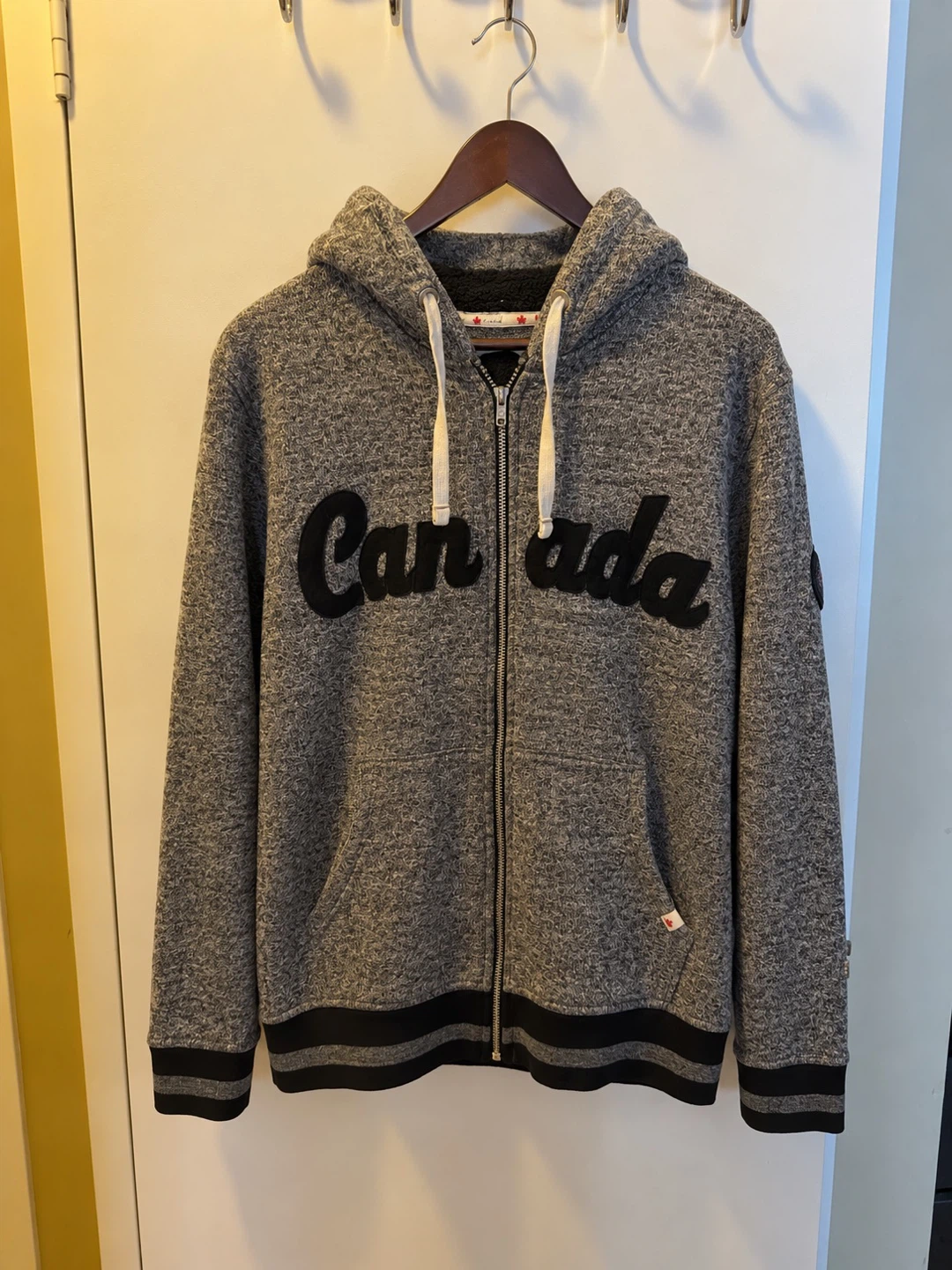 Canada Themed Grey Zip-Up Hoodie