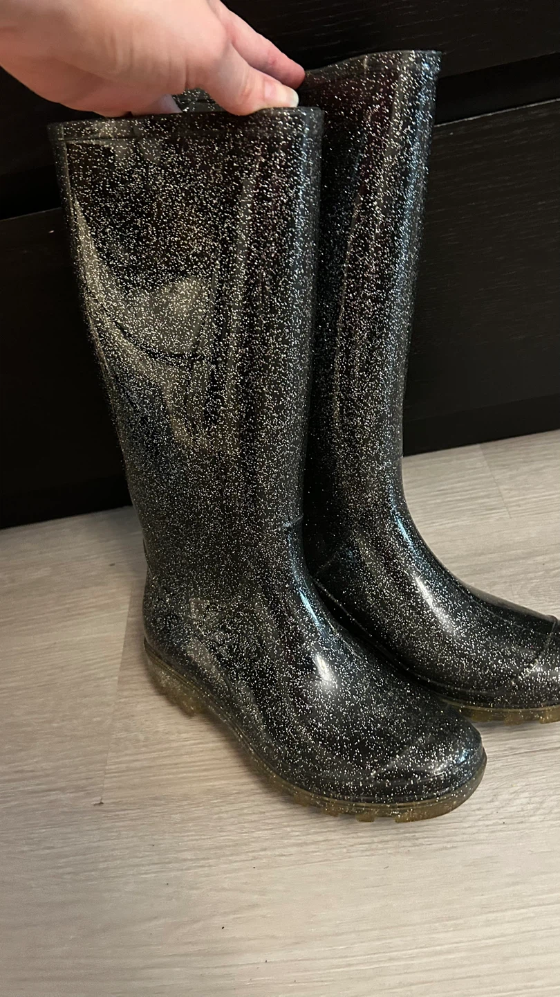 Girls’ Glitter Rubber Boots – Size 5.5-6 - photo 2