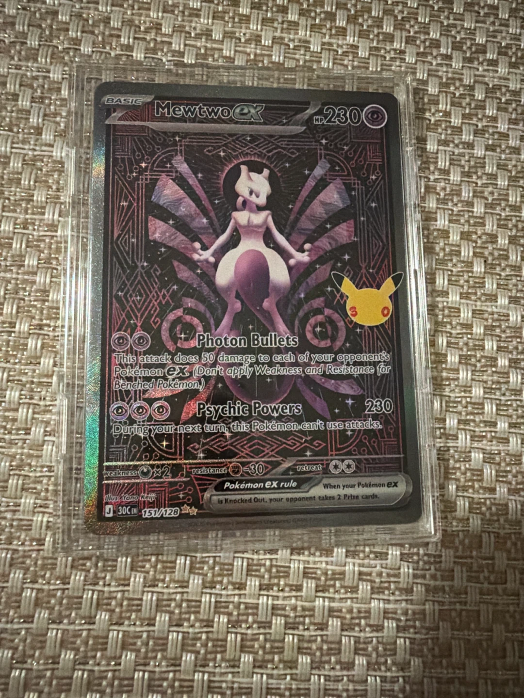 Pokemon Mewtwo ex 151/128 Celebrations Card