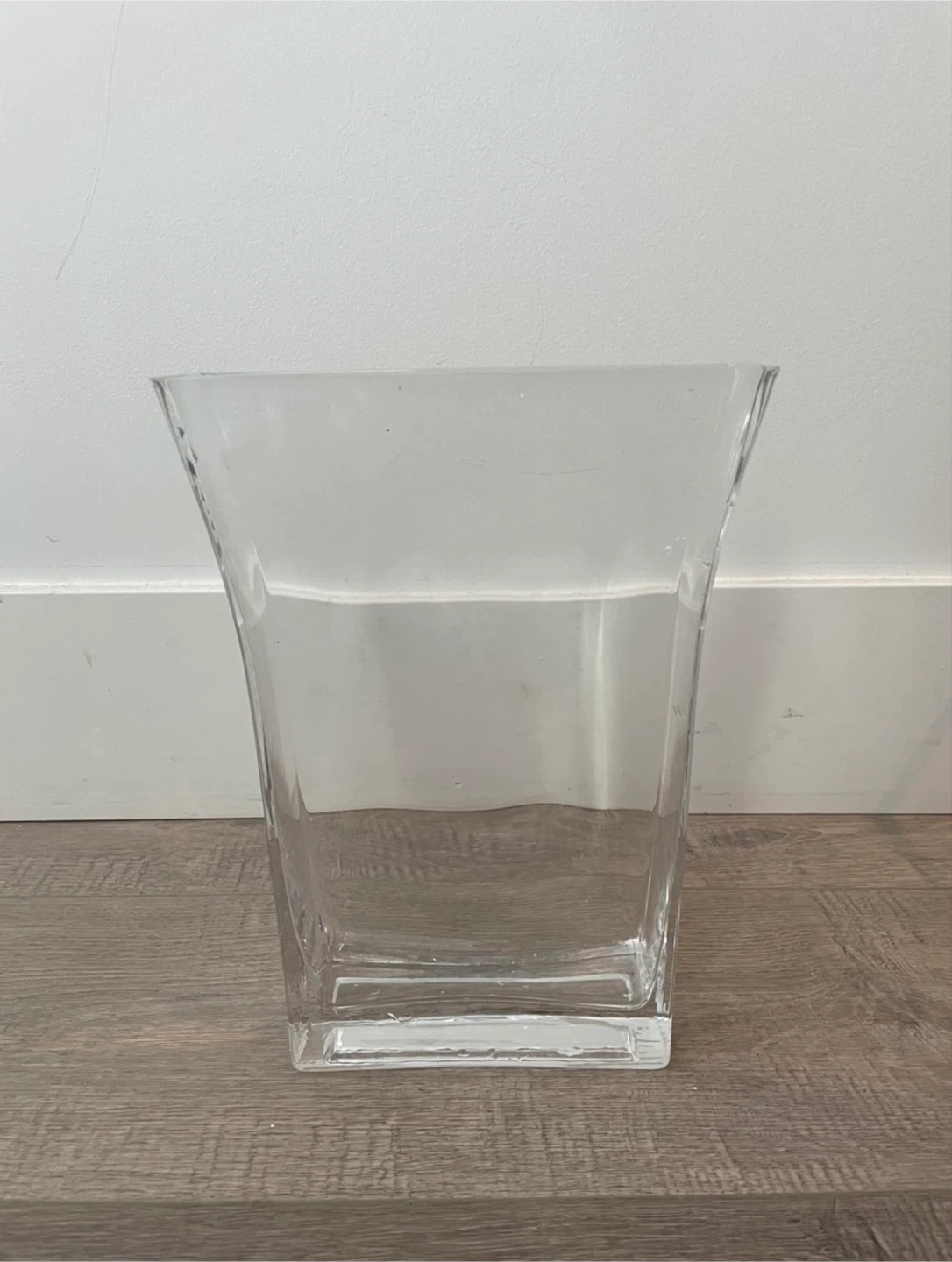 Clear Glass Rectangular Vase