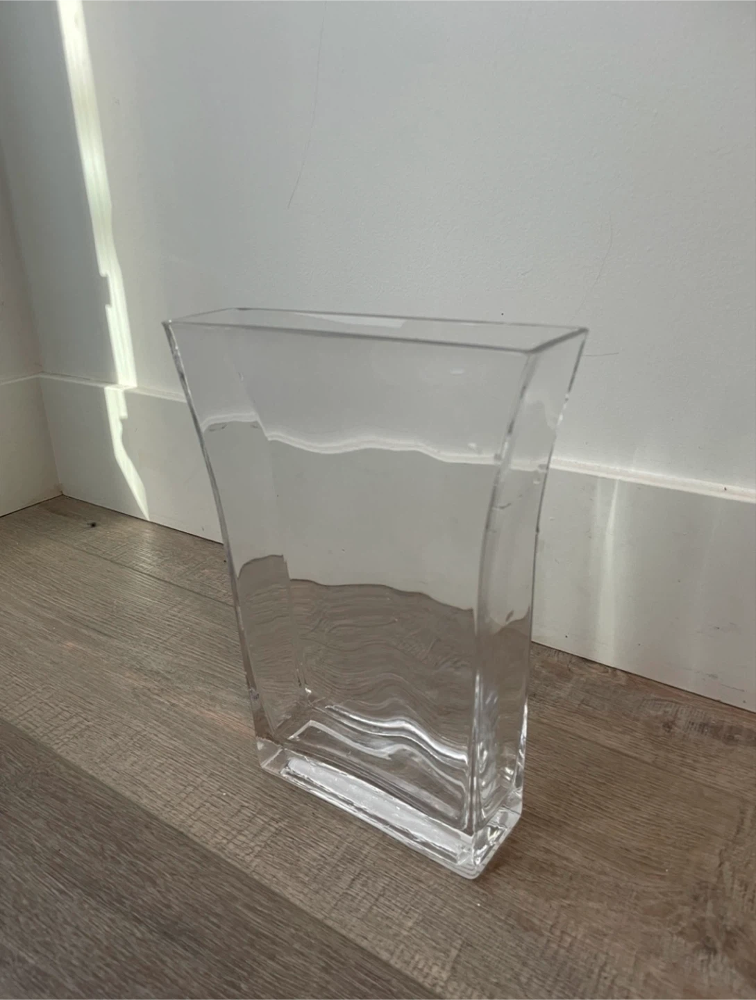 Clear Glass Rectangular Vase - photo 2