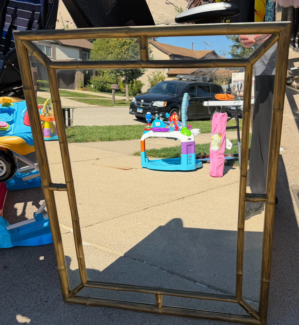 Bamboo Style Gold Wall Mirror