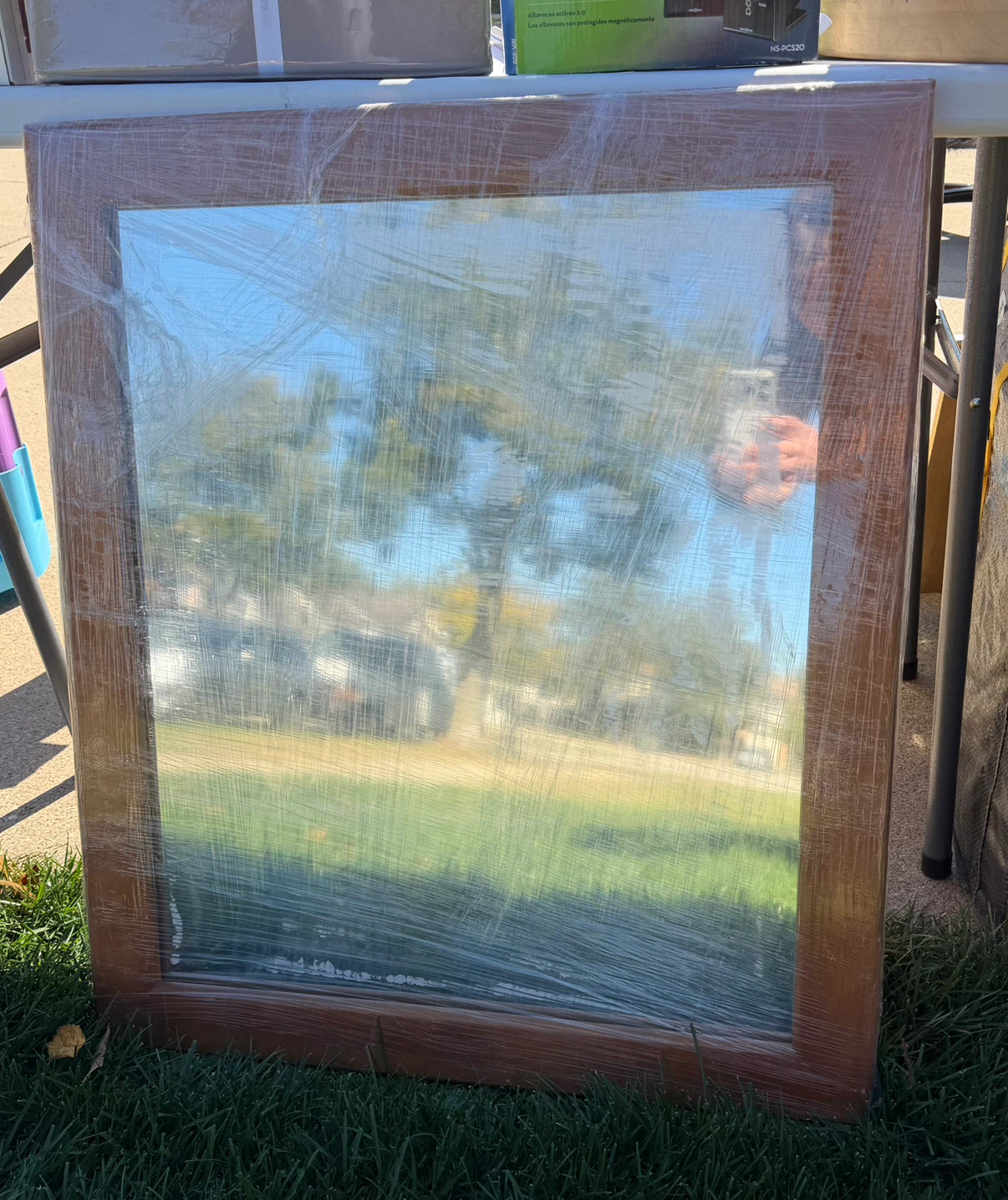 Wooden Framed Wall Mirror