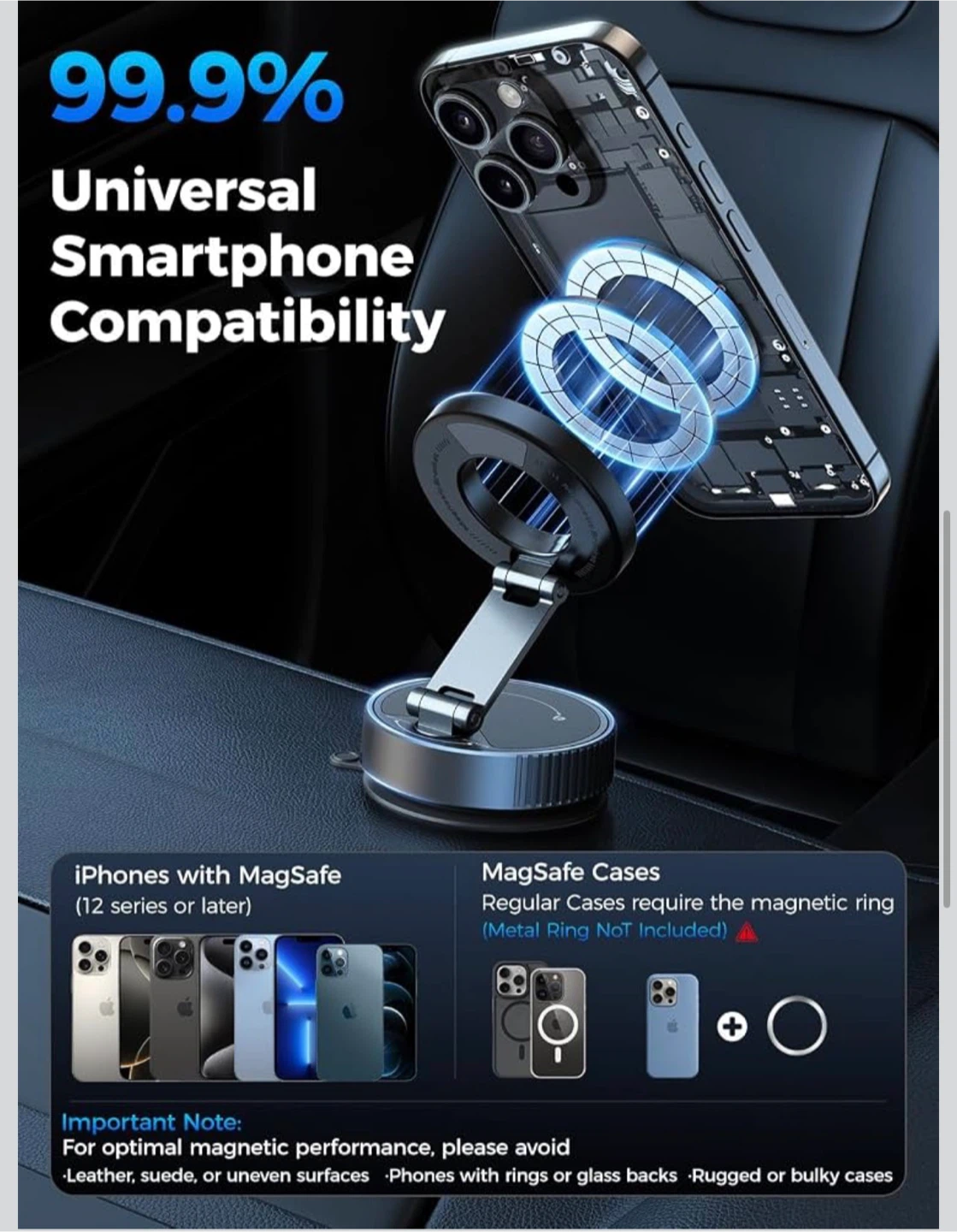 Magnetic Car Phone Mount with Nano Suction - photo 3