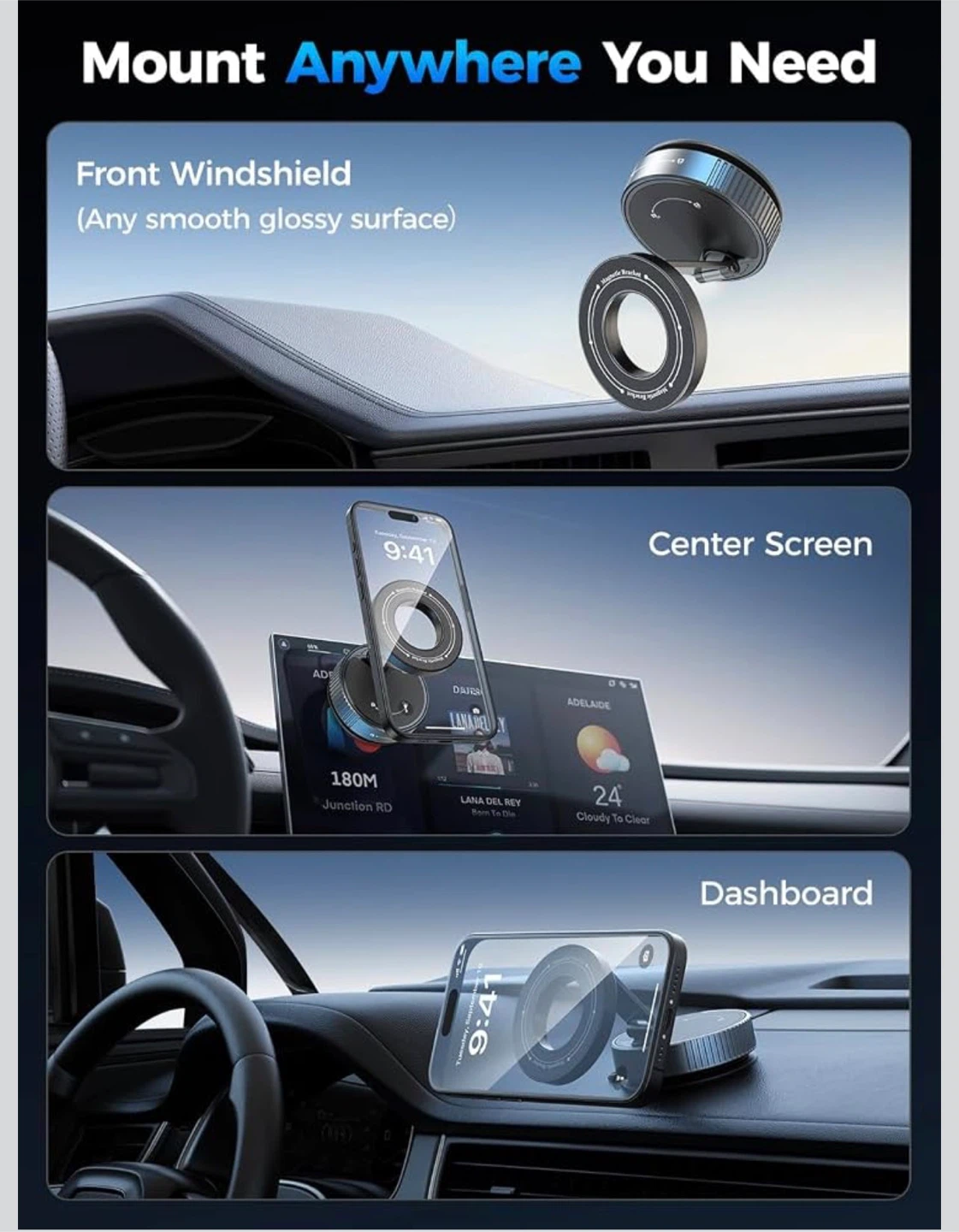 Magnetic Car Phone Mount with Nano Suction - photo 4