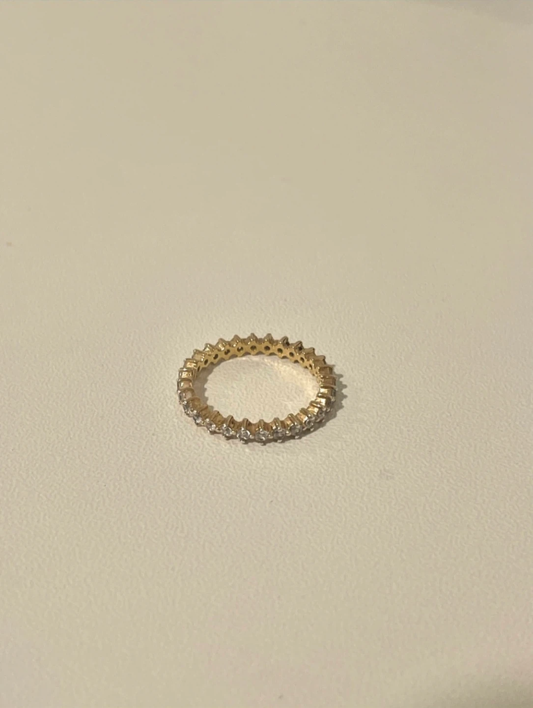 14k Gold Plated Eternity Ring 925 Sterling Silver