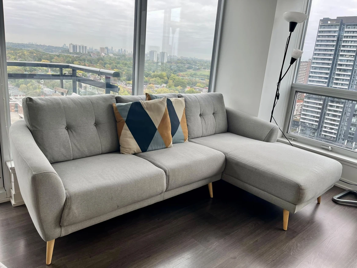 Grey Sectional Sofa with Chaise - photo 2