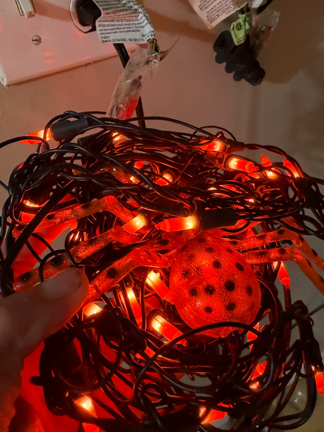 Lighted Spider Web with Spider Halloween Decoration - photo 5