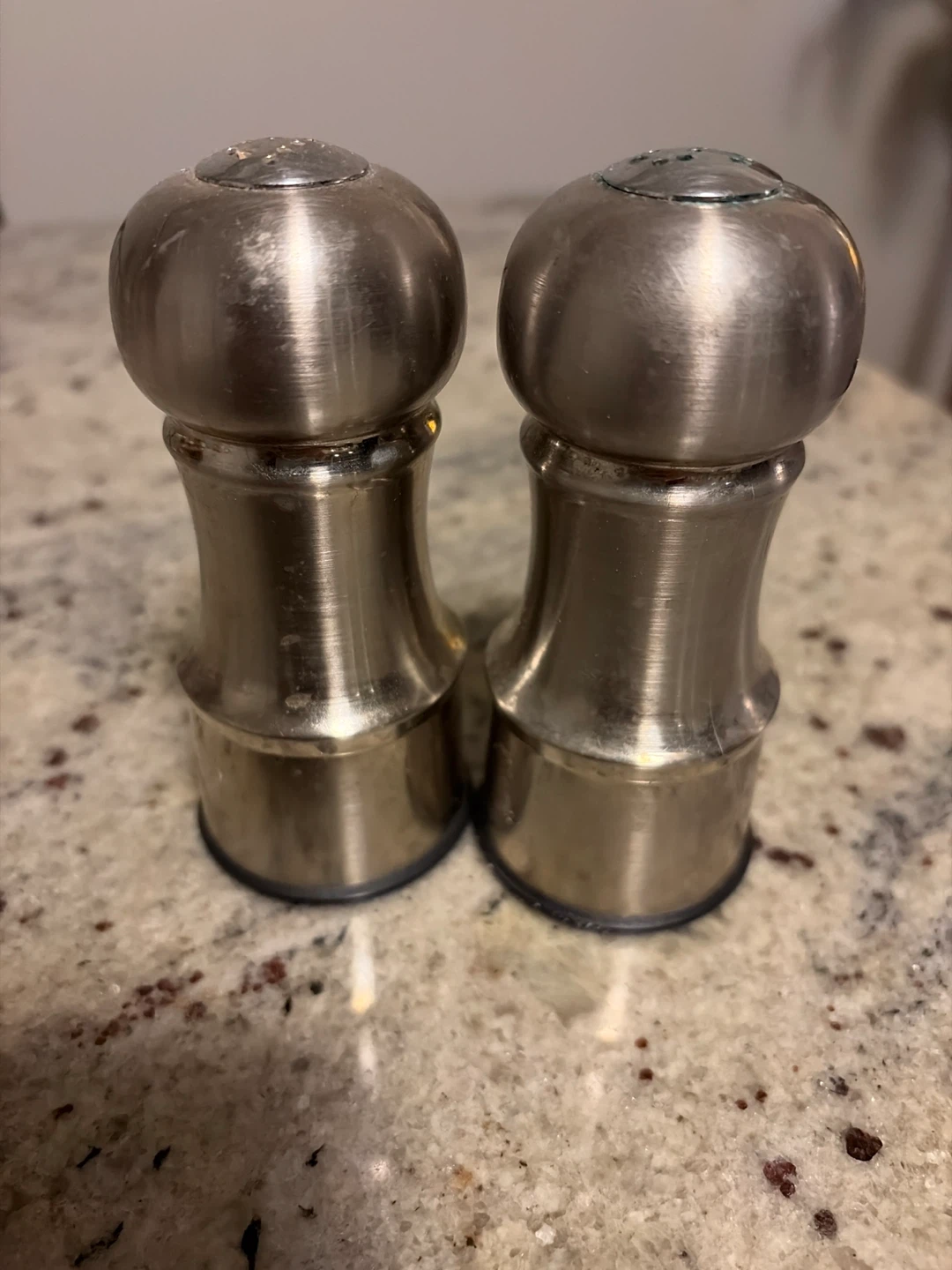 Brushed Metal Salt and Pepper Shakers