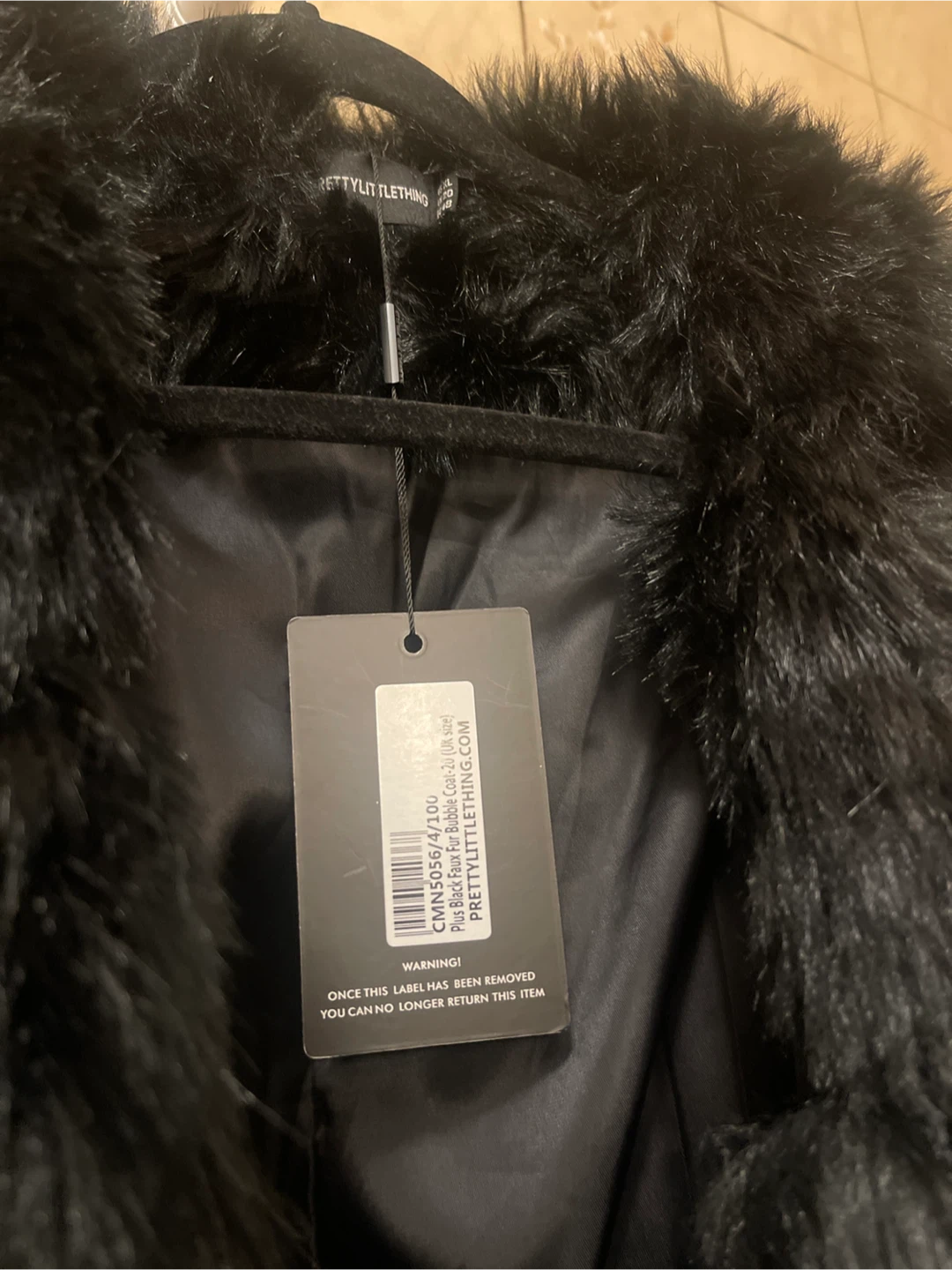 PrettyLittleThing Faux Fur Bubble Coat Black - photo 3
