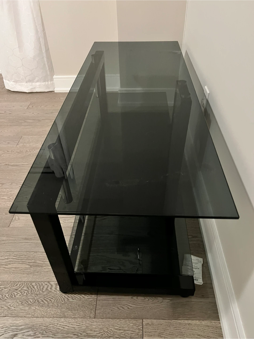 Tempered tinted glass tv stand