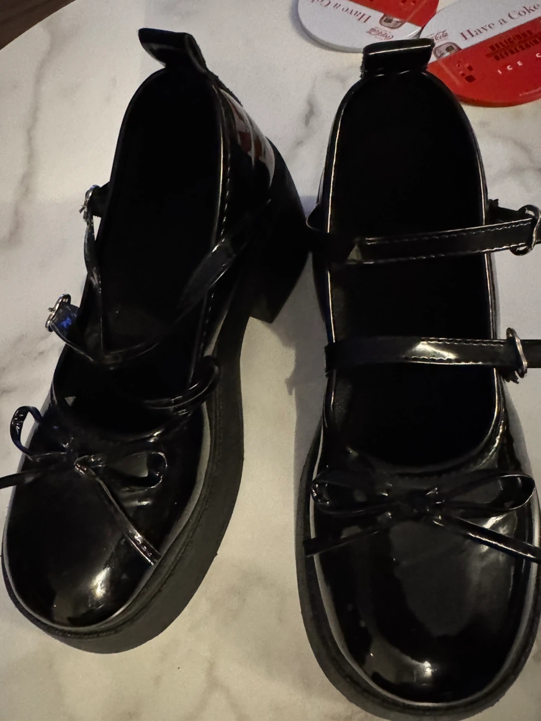 Black Patent Mary Jane Platform Shoes - photo 3