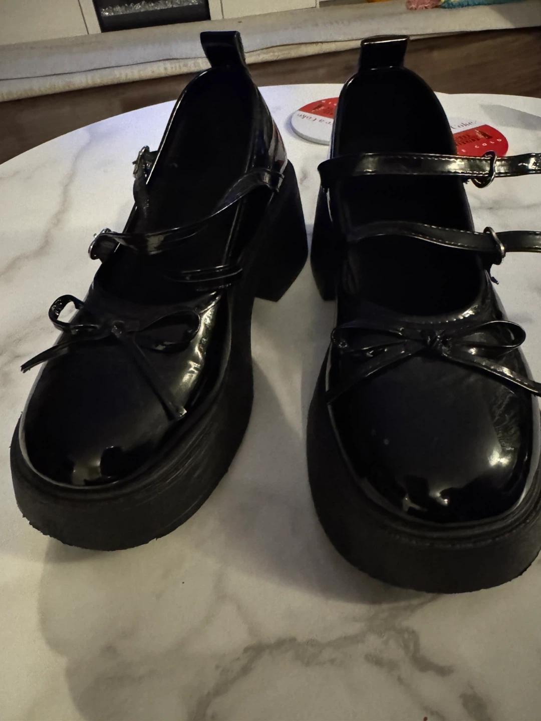 Black Patent Mary Jane Platform Shoes - photo 4