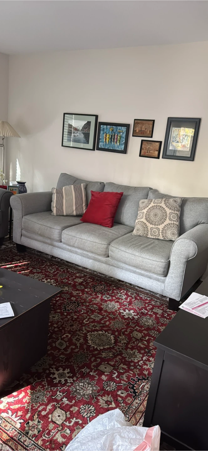 Three seater and a love seat with a coffee table - photo 3